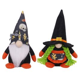 Party Supplies Halloween Gnomes Plush Decor Handmade Witch Swedish Tomte Nisse Scandinavian Ornaments Elf Dwarf Kids Gift XBJK2208