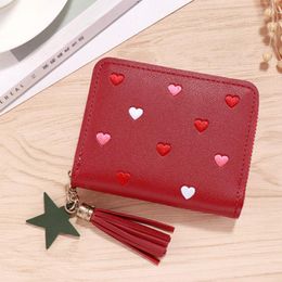 Wallets Women Small Wallet Ladies Mini Tassel Cute Girl Short Zipper Lovely PU Leather Coin Purse Female Hand PurseWallets