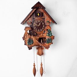 Wall Clocks Cuckoo Clock Music Report Black Forest Creative Living Room Home Children's Fashion Watch BedroomWall