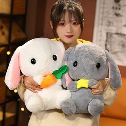 65cm Soft Fuzzy Long Plush Toy Stuffed Sitting Bowknot Rabbit Doll Adorable Rabbit Plush Girlfriend Girl Gift