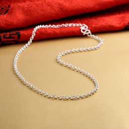 Chains Fine Pure S999 Sterling Silver Chain Women Men 5mm Cable Link Necklace 20-24inchChains
