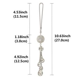 Interior Decorations Crystal Car Pendant Rear View Mirror Ornament Creative Auto Diamond Decoration Hanging Metal Ball A70FInterior