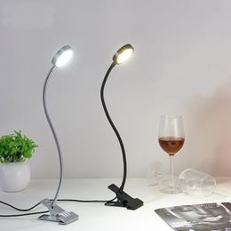 Table Lamps Flexible Stand Clip LED Reading Light Clip-on Beside Computer Desk Lamp Student Dormitory Home LightingTable