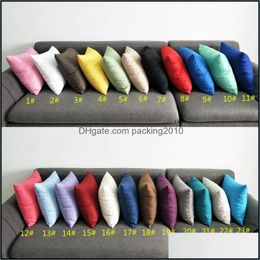 Pillow Case Bedding Supplies Home Textiles Garden Solid Color Burlap Plain Ers Cushion Er Shams Linen Square Throw Pillowcases For Bench C