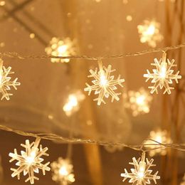 Strings LED Snowflake Battery Box String Light Remote Control Room Decoration Christmas Holiday Party Outdoor Camping Decorative LampLED LED