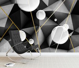 custom photo wallpaper Simple creative geometric 3D space TV sofa background wall room decoration