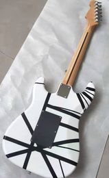 QShelly 6 string electric guitar custom musical instrument 5150 Left hand guitar,with white and black lines