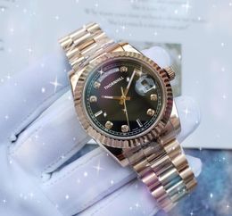 Popular Rose Gold Black Day-Date Women Watch 36MM Mechanical Automatic Movement 904L Stainless Steel Self-wind Favourite Christmas gift Watches