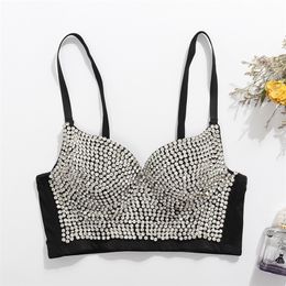 Sexy Corset Top Bustier Crop Top Rave Outfit Festival Clothing Female Silver Glitter Tops for Women Summer 220331