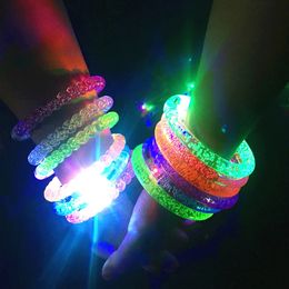 Flash Dance Bracelets Jewellery Wristbands LED Flashing Wrist Glow Bangle In The Dark Carnival Birthday Gift Neon Party Supplies 20pcs/