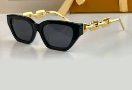 Cat Eye Sunglasses Metal Gold Black Dark Grey Lens Women Sonnenbrille Wrap Occhiali da sole UV Eyewear with Box