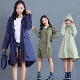 Polyester Raincoat Women Waterproof LongLight Women Rain Coat Ponchos Jacket With Hood Impermeable Mujer Capa De Chuva 201202