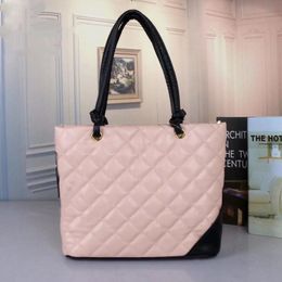 High capacity leather bag for women classic Diamond Lattice totes lady shopping handbag outdoor purse