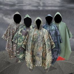 Waterproof Military Impermeable Camo Raincoat Rain Coat Men Women Raincoat Awning From The Rain Motorcycle Rain Poncho 201202