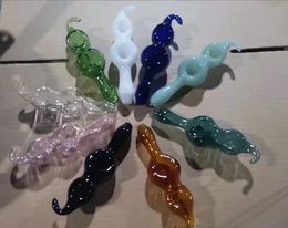 Newest Gourd Double Bowl Glass pipe Hand Tobacco Cigarette Smoking Pipes Oil Burner Water Bong Bubbler 9 Colors