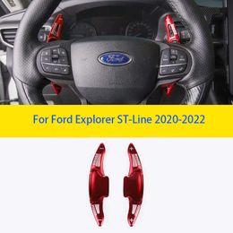 For Ford Explorer ST-Line 2022 Car Accessories Steering Wheel DSG Shift Paddles Shifter Extension Red