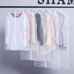 Transparent Clothes Dust Cover Peva Household Wardrobe Organizer Hanging Garment Suit Coat Proof Storage Bag Boxes & Bins