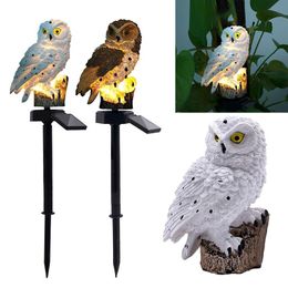 Solar Fake LED With Owl Waterproof Outdoor Garden Light Led Powered Panel Path Lawn Yard Lamps Weeqf