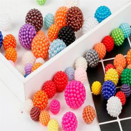 pearl craft beads UK - 500pcs lot Mixed Color 10mm ABS Imitation Pearl Beads Round ABS Plastic Beads Arts Crafts DIY Apparel Sewing Fabric Garment Beads339v