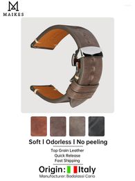 Watch Bands Genuine Leather Watchband Quick Release 20mm 22mm 24mm Black Brown Grey Band Butterfly Buckle Men Women Smart Strap Hele22