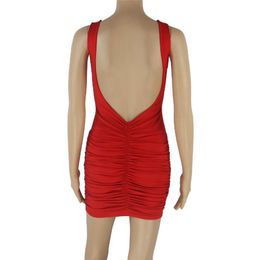 very hot sexy ladies Sleeveless Pleated sexy Dress for women 210319