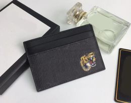 Wholesale Fashion Credit Card Holders Women Mini Tiger Wallet High Quality Genuine Leather Mens Designer Pure Colour Card Holder Wallets With Box