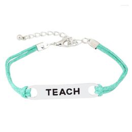 Beaded Strands Design Simple Teach Blessing Card Bracelet Jewelry Inspirational For Teacher Strand Bracelets 2022 Kent22