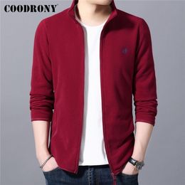COODRONY Autumn Winter Zipper Cardigan Men Clothing Classic Casual Pure Color Hoodies Sweatshirt Top Soft Warm Coat Pocket C4015 220325