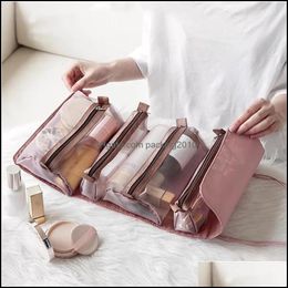 Storage Bags Home Organization Housekee Garden Travel Four-In-One Cosmetic Bag Lazy Ins Wind Wash Portable Wholesale Drop Delivery 2021 Ao