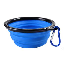 dog Bowls Folding Silicone Travel Portable Collapsible soft Puppy Doggy Food Container for Pet Cat Water Feeding BBE13458