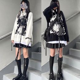 Women's Sweaters Anime Girl Style Long Sleeve Hoodie Y2k Korean Fashion Hoodies Women Pullover 2022 Autumn Winter Punk Streetwear Sweatshirt