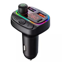 C14 Car FM Transmitter MP3 Player Bluetooth with PD20W and Dual USB Quick Chargers Ports QC3.0 Hands-Free Calling Car Kit