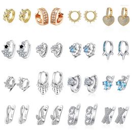 Hoop & Huggie Fanqieliu Luxury Zircon Jewellery Real 925 Sterling Silver Earrings For Woman Fashion Gift Girl FQL22LSHoop Dale22