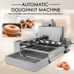 Commercial Automatic Electric Mini 4 Rows Donut Maker Machine Stainless Steel Doughnut Fryer Maker Snack Baking Equipment