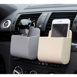 Hooks & Rails Car Storage Bag Air Vent Dashboard Tidy Hanging Leather Organiser Box Glasses Phone Holder AccessoriesHooks