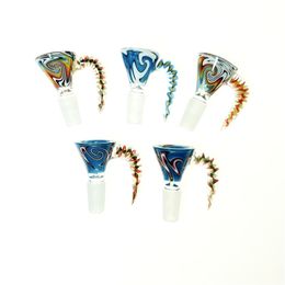 Factory direct sales cross-border hot style unique shape horn hook hookah glass head hookah bowl pipe