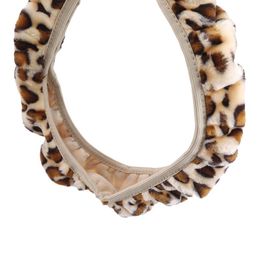 Steering Wheel Covers For Auto Car Cover Leopard Tan To Match Warm & Soft Car-stylingSteering