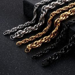 Link Chain Fashion Jewels Store 16-25cm Bracelet Men Stainless Steel 7mm 11mm Width Twisted Armband Jewelry 2022