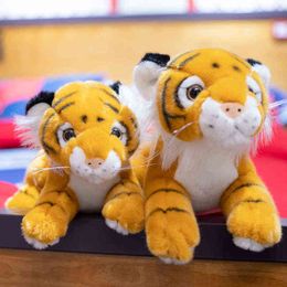 Simulation 3050Cm Plush Lying Tiger Dolls Soft Hugs Yellow And White Tiger Toys Plushie Kids Dolls xmas Home Decor J220729