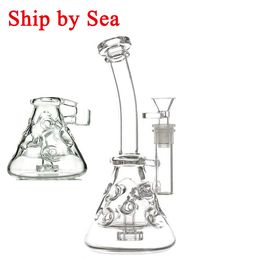 Fab Egg Recycler Beaker Bongs 14mm Hookahs Clear Swiss Showerhead Perc Dab Rig Ship By Sea