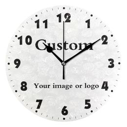 Custom Your Own Round Quiet Battery Operated Wall Watch Silent Non Ticking High Quality TailorMade Home Decor Clock 220704