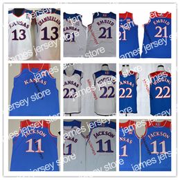 Jam Jam NCAA Custom KU Kansas Jayhawks Stitched College Basketball Jersey Marcus Morris Ben McLemore Dedric Lawson 1 Devon Dotson Josh Jackson Kelly