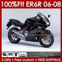 OEM Body Kit For KAWASAKI NINJA 650R ER6 650 R ER 6 F 2006-2008 glossy black Bodywork 139No.48 650R-ER6F 650-R ER-6F ER6F 06 07 08 ER 6F 2006 2007 2008 Injection Mould Fairing