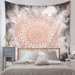 India Mandala Tapestry Bohemia Psychedelic Wall Hanging Blanket Dorm Headend Background Hippie Boho Home Decor Wall Rugs J220804