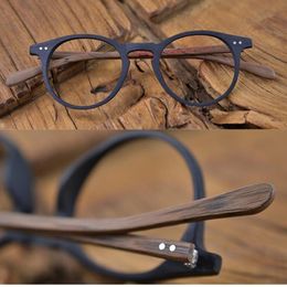 60's Vintage Wood Brown Oval Eyeglass Frames Full Rim Hand Made Glasses Spectacles Men Women Myopia Rx able Brand W220423