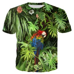 parrot top UK - Men's T-Shirts CLOOCL Macaw T Shirts Men Clothing 3D Print Parrot T-shirt Women Casual Harajuku Hip Hop Streetwear Fashion Wild Tops