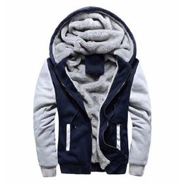 Men's Jackets Men Hoodies Winter Thick Warm Fleece Zipper Plus Size Coat Sportwear Male Streetwear Sweatshirts MenMen's