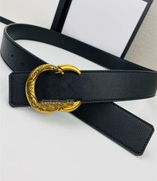 High quality black leather belt for men and women versatile designer brand multi-style letter buckle