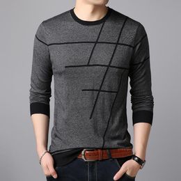 Men's Sweaters Design Mens Autumn & Spring Striped Long Sleeve Sweater Male Fashion Stripes O-neck Thin Knit JumperMen's