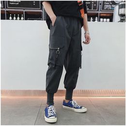 Men's Pants Plus Size 5XL-M Spring Loose Cargo Men Clothing Simple Ankle Length Multi Pockets Hip Hop Stretched Trousers CasualMen's